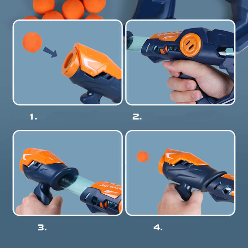 Rapid Fire Pump Air Popper Foam Ball Toy Gun