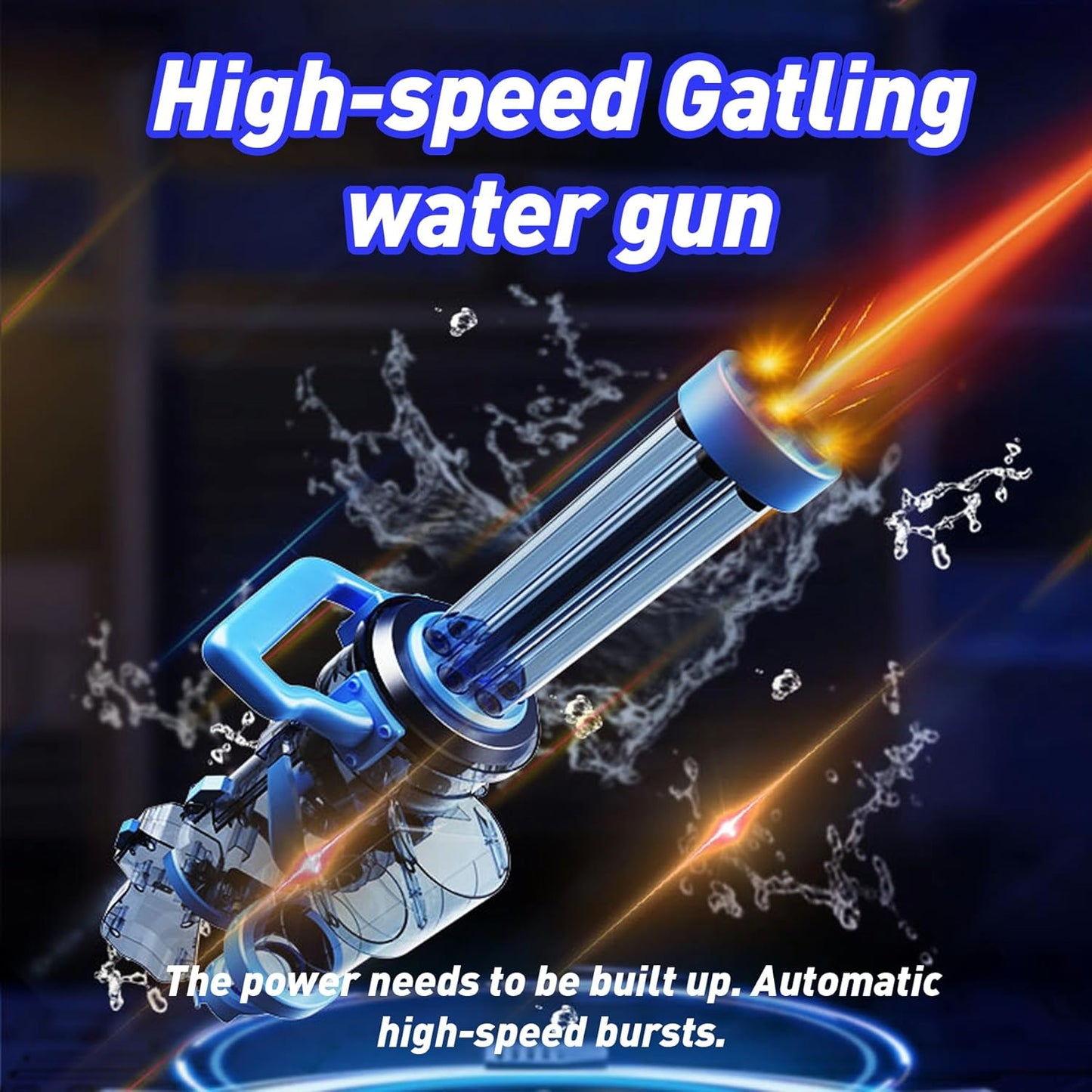 Ice Explosion Gatling Electric Water Gun-Sapphire Blue