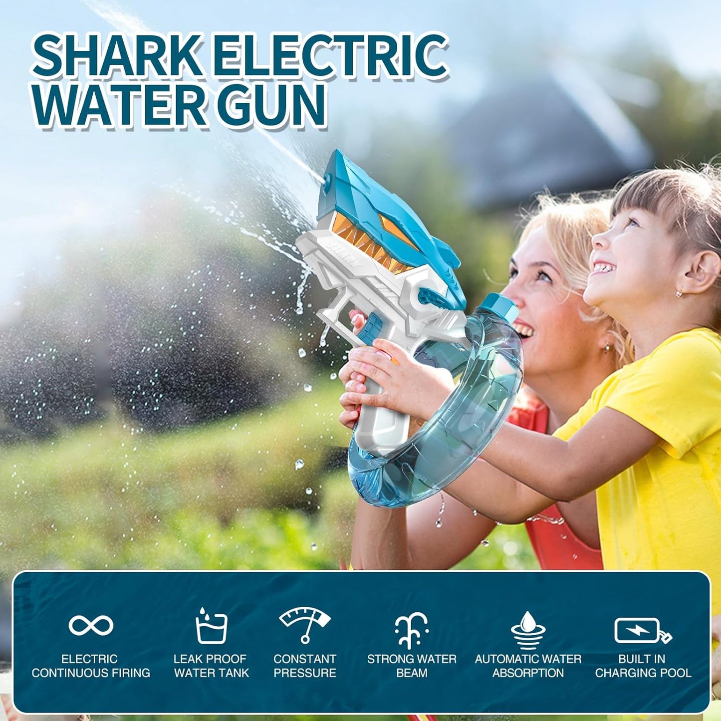 Electric Shark Water Guns-Blue