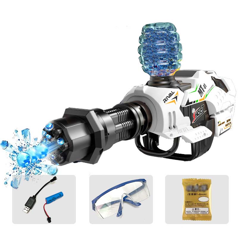 Hopper-Fed Electric Handheld Gatling Splatter Ball Gun-Kublai-white-Kublai