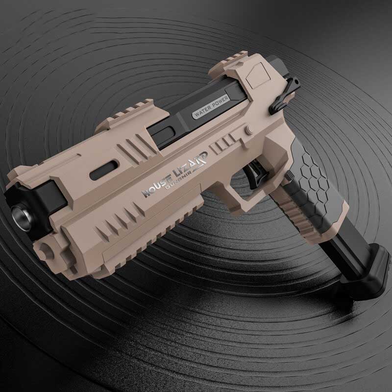 Gecko Mag-Fed Electric Blowback Water Squirt Gun-Biu Blaster-tan-with stick mag-Uenel