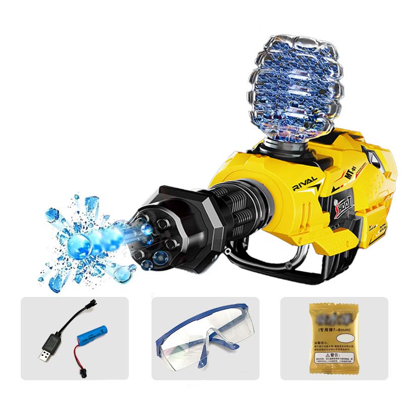 Hopper-Fed Electric Handheld Gatling Splatter Ball Gun-Kublai-yellow-Kublai