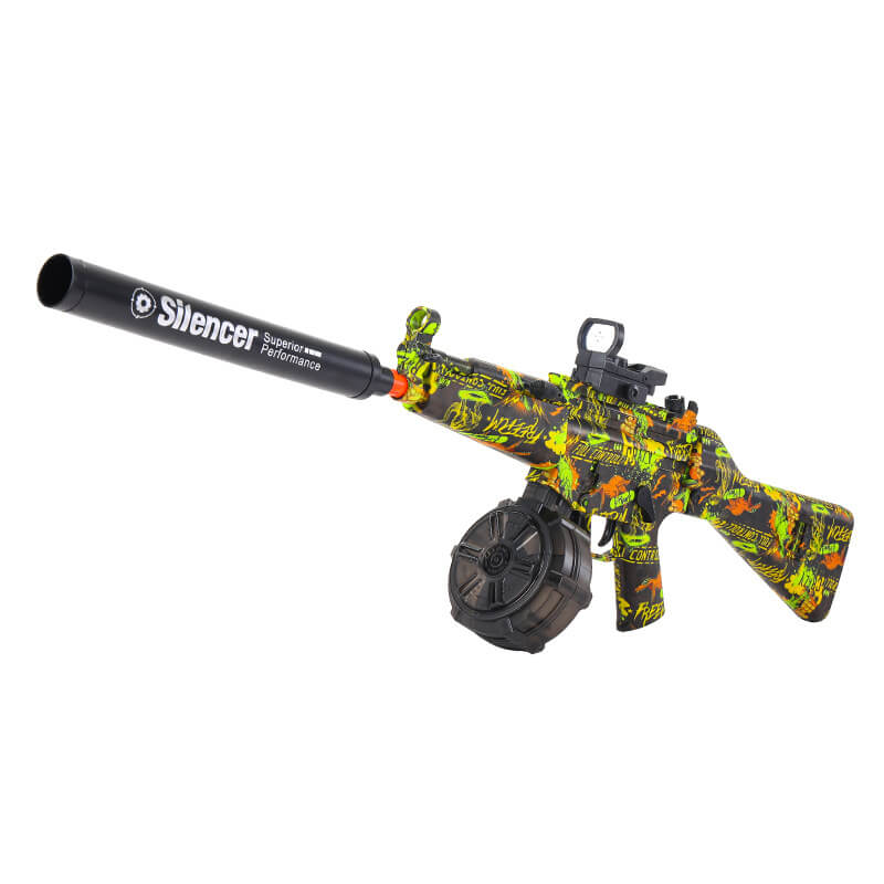Electric Gel Ball Blaster MP5-K Drum Fed Graffiti Kids Toy-Kublai-with foldable stock-Kublai