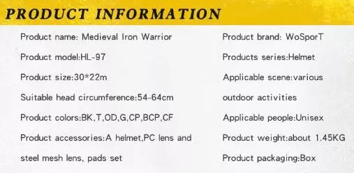 WST Full Face Medieval Tactical Helmet-玩具/游戏-Biu Blaster-Biu Blaster