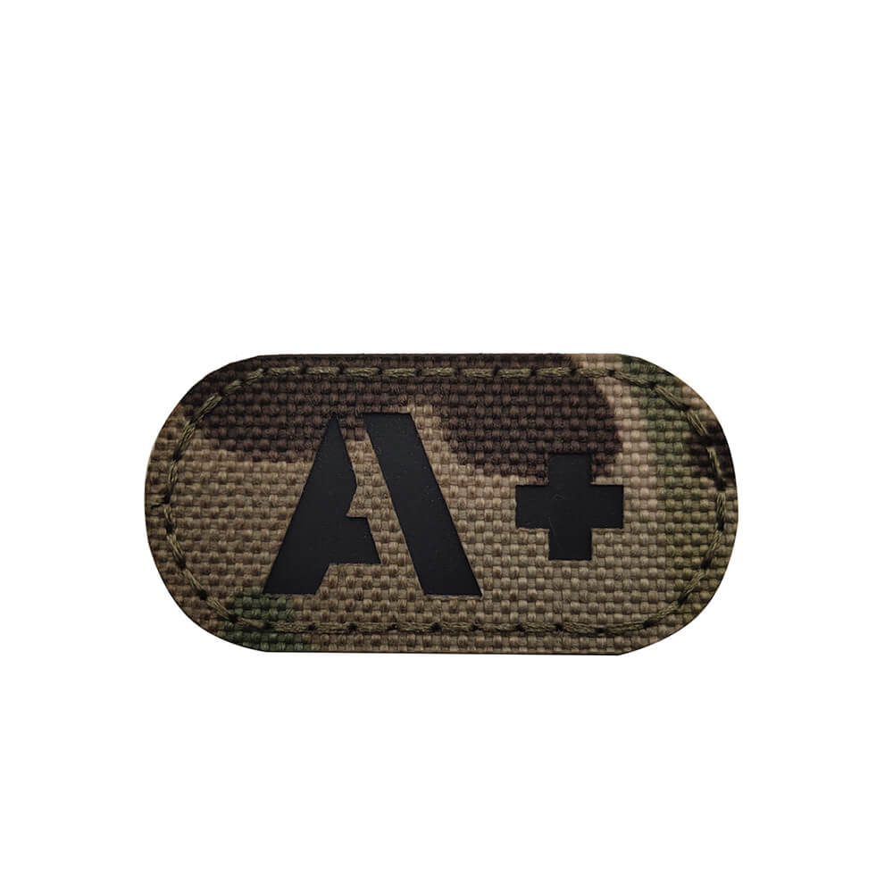 A B O Positive Blood Type IR Reflective Patch Military Tactical Hook and Loop Fastener Patches Badge for Backpacks Hat 5x2.5cm-Tactical Accessories-Kublai-camo-A-Kublai