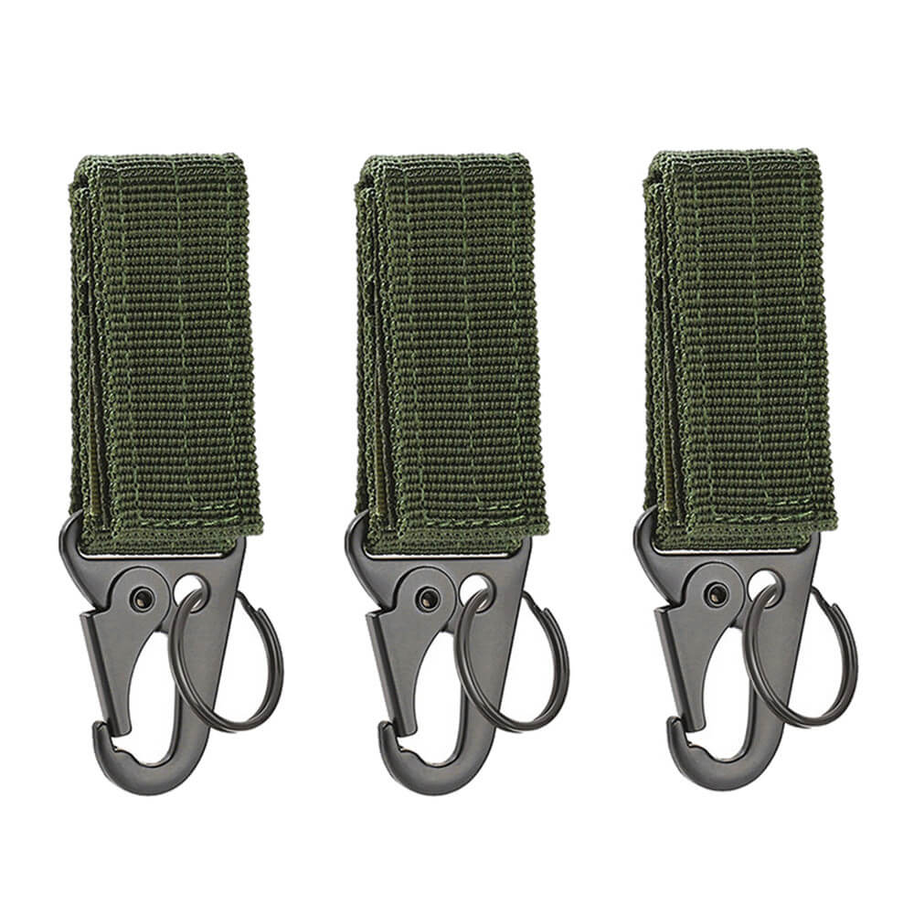 3 Pcs Tactical Carabiner Outdoor EDC Keychain Keys Holder Camping Backpack Belt Hook Hanging Buckle Muilter Clip-Tactical Accessories-Kublai-3pcs green-Kublai