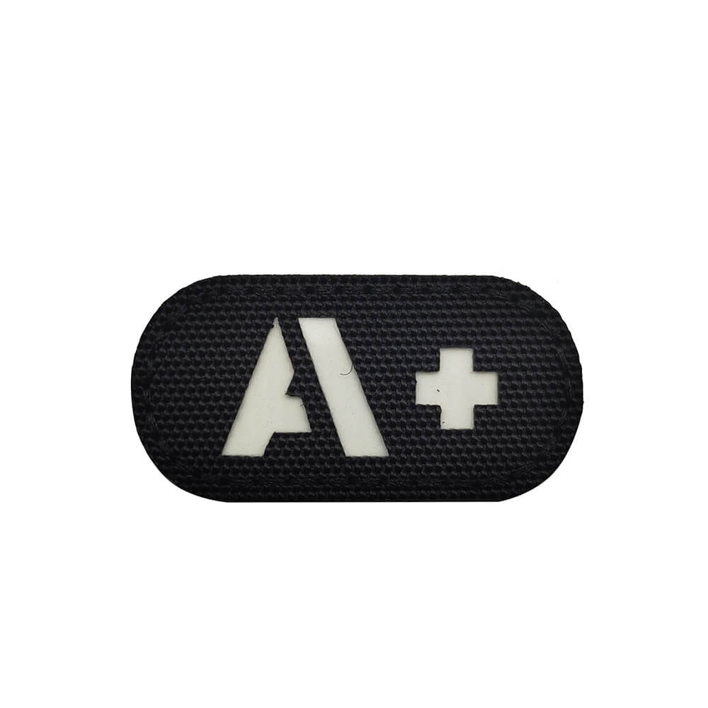 A B O Positive Blood Type IR Reflective Patch Military Tactical Hook and Loop Fastener Patches Badge for Backpacks Hat 5x2.5cm-Tactical Accessories-Kublai-black-A-Kublai