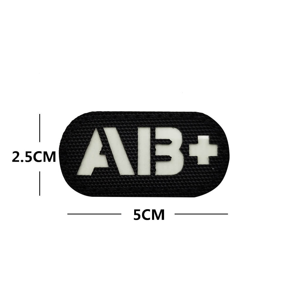 A B O Positive Blood Type IR Reflective Patch Military Tactical Hook and Loop Fastener Patches Badge for Backpacks Hat 5x2.5cm-Tactical Accessories-Kublai-Kublai