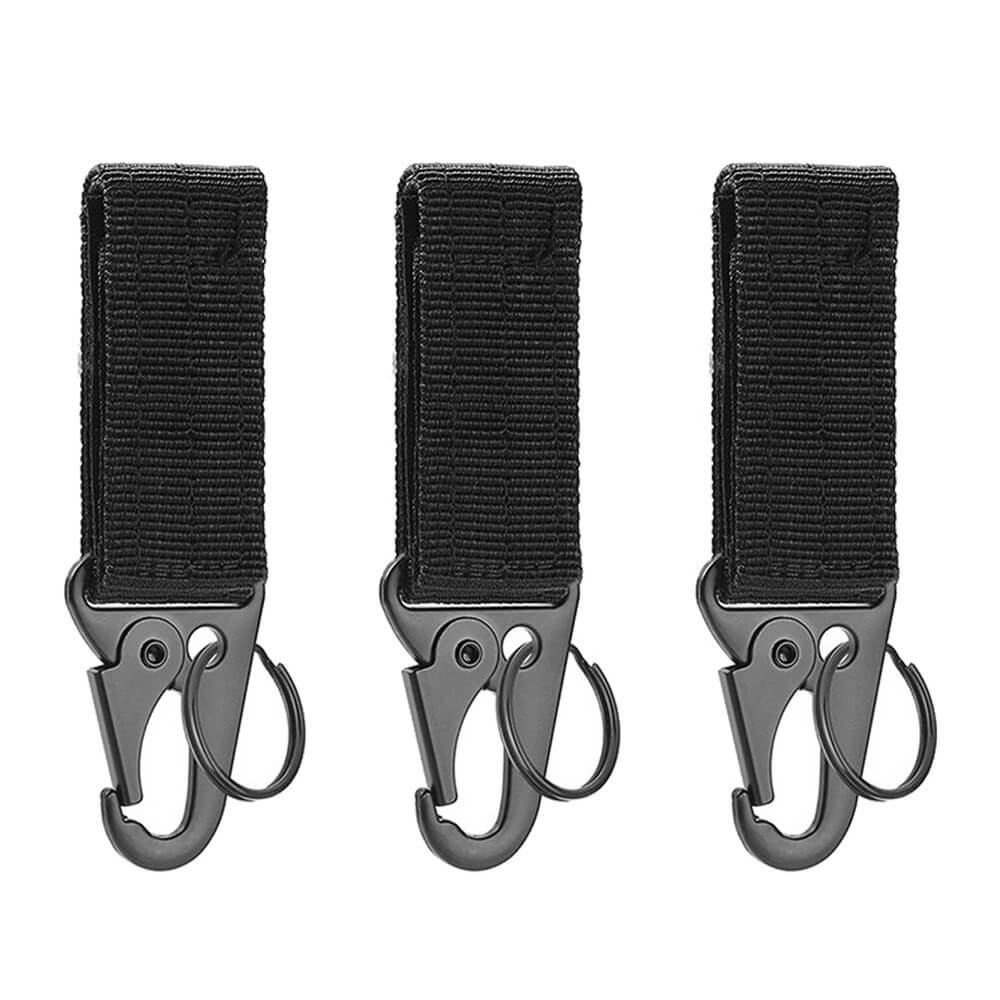 3 Pcs Tactical Carabiner Outdoor EDC Keychain Keys Holder Camping Backpack Belt Hook Hanging Buckle Muilter Clip-Tactical Accessories-Kublai-3pcs black-Kublai