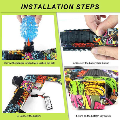 CS006 1911 Graffiti Color Electric Hopper-Fed Gel Ball Blaster