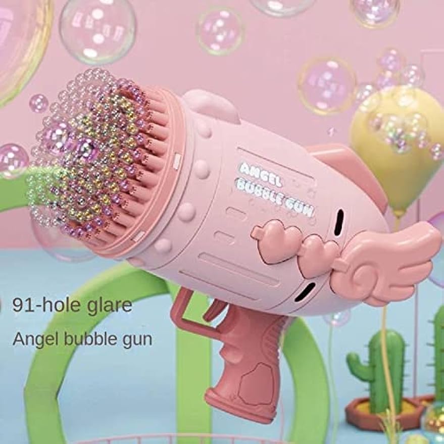 Electric Angel Bubble Gun with 11-Hole & 91-Hole Head-Biu Blaster-Uenel