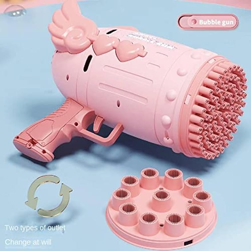 Electric Angel Bubble Gun with 11-Hole & 91-Hole Head-Biu Blaster-Uenel