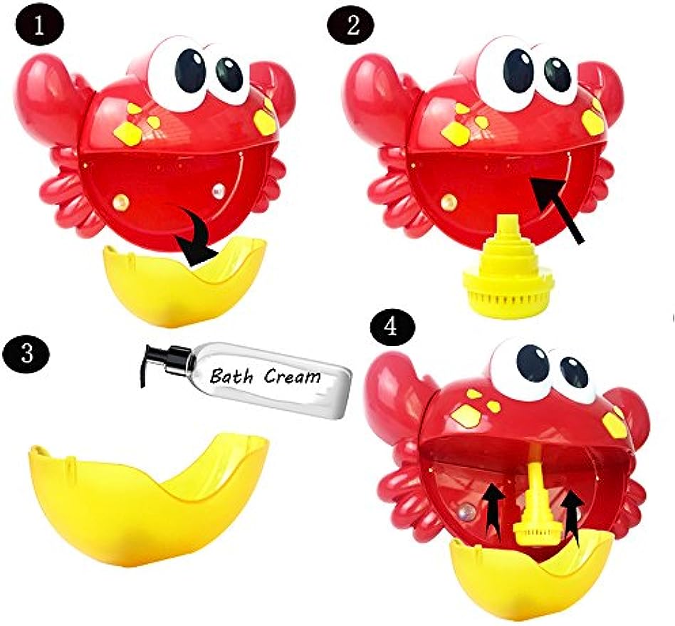 Bathtub Bath Toy Crab Bubbler Bubble Machine with Nursery Rhyme for Baby Toddlers (US/UK Stock)-Biu Blaster-Uenel