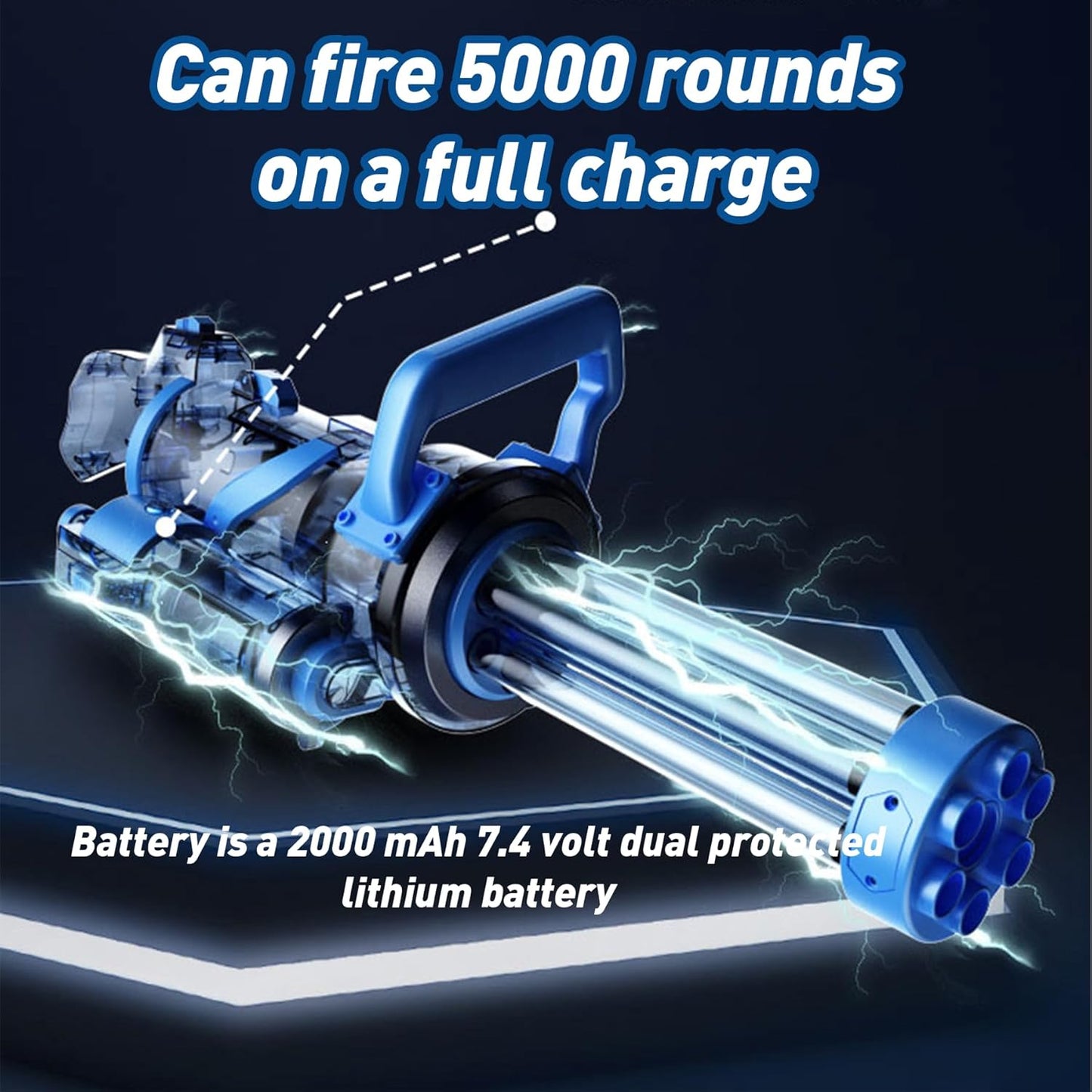 Ice Explosion Gatling Electric Water Gun-Sapphire Blue