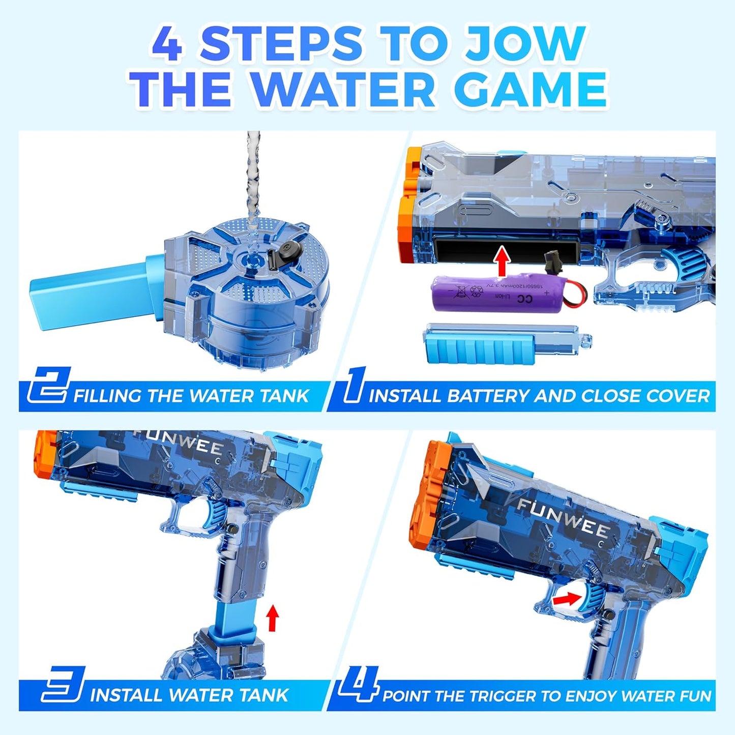 High Powered Automatic Classic Water Gun -Blue