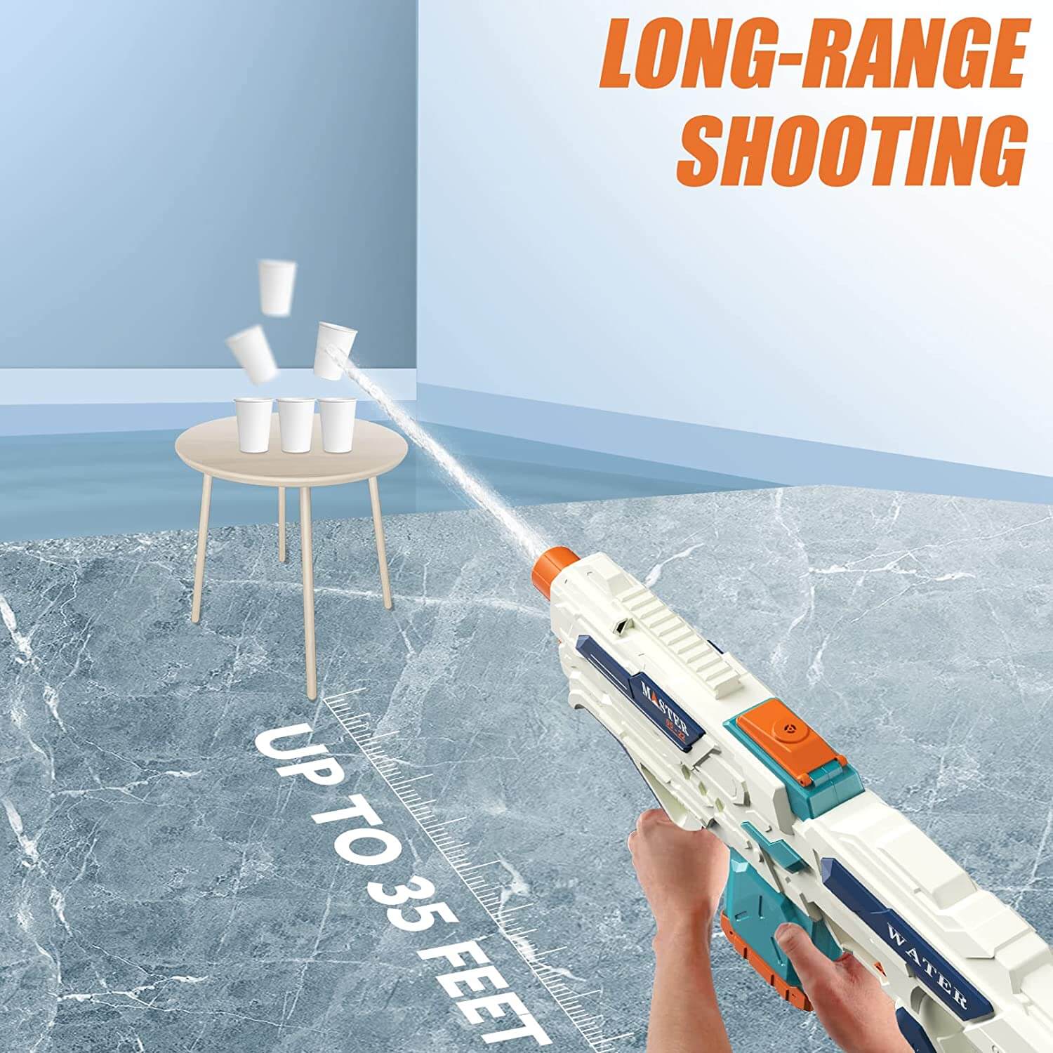 Electric Powerful Waterproof Water Blaster Squirt Toy Gun-Biu Blaster-Uenel