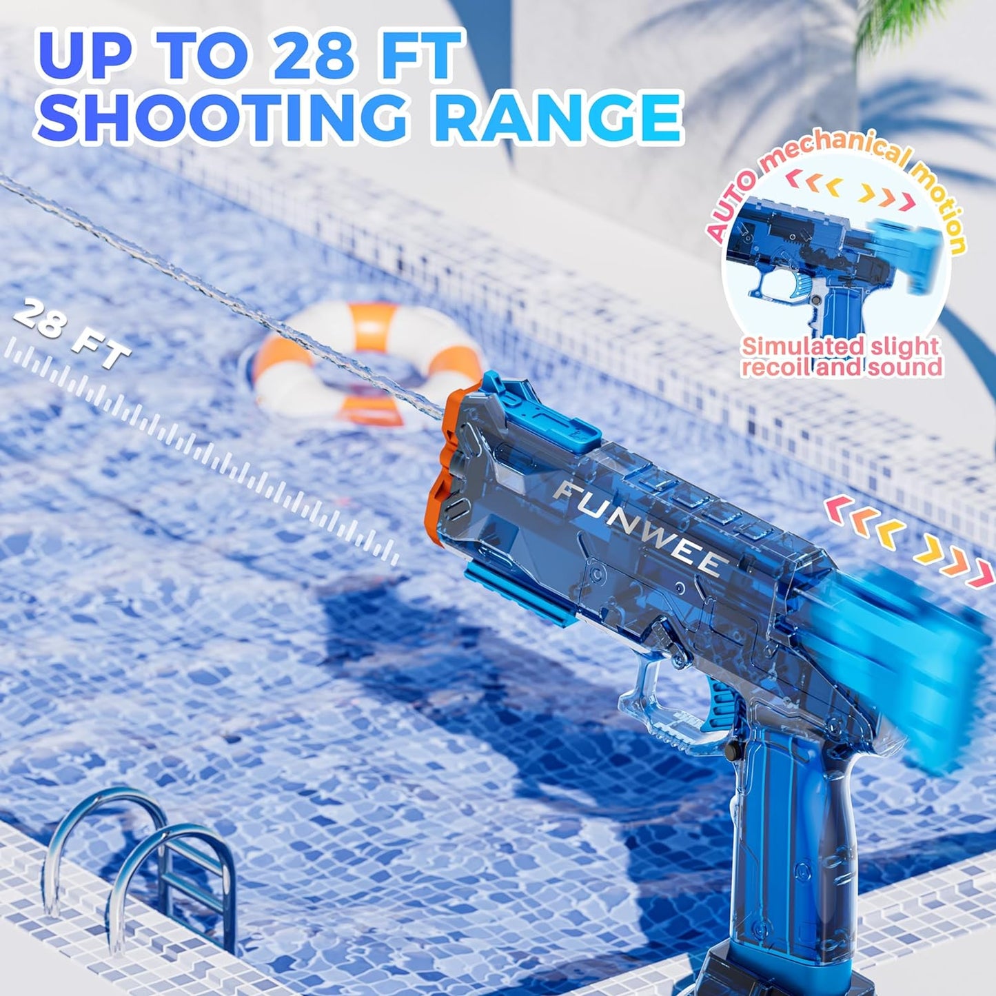 High Powered Automatic Classic Water Gun -Blue