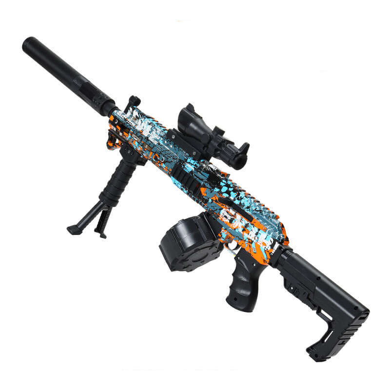 Graffiti Electric AK47 Drum Fed Gel Blaster Splatter Ball Gun-Kublai-orange-Kublai