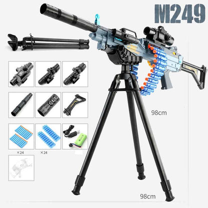 JF M249 Belt-Fed Electric Auto Foam Blaster-Kublai-upgraded-Kublai