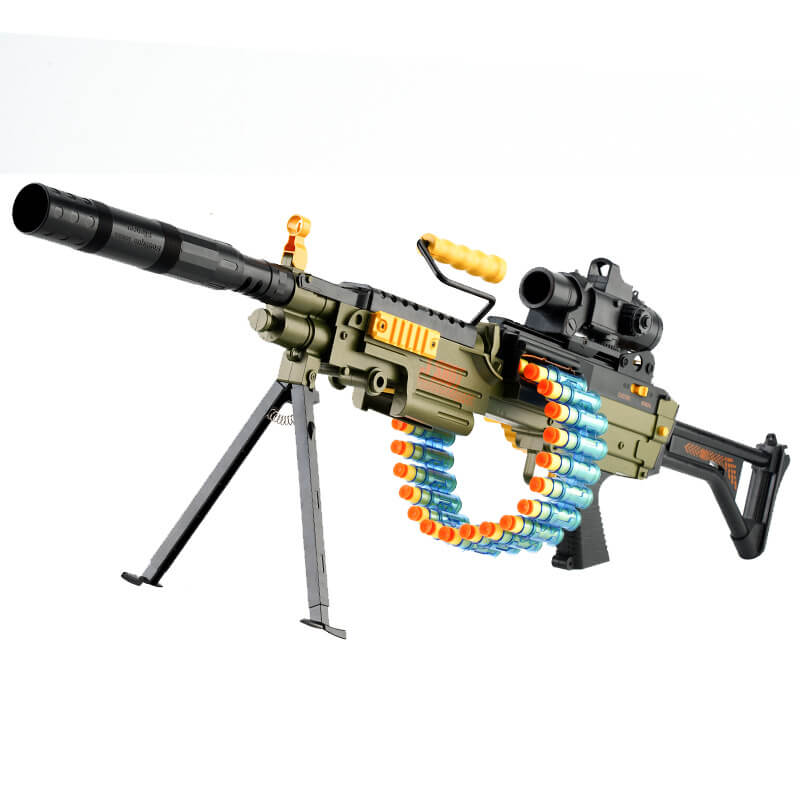 JF M249 Belt-Fed Electric Auto Foam Blaster-Kublai-Kublai