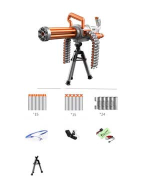WY Gatling Brushless Electric Auto Foam Blaster-Kublai-orange-Kublai