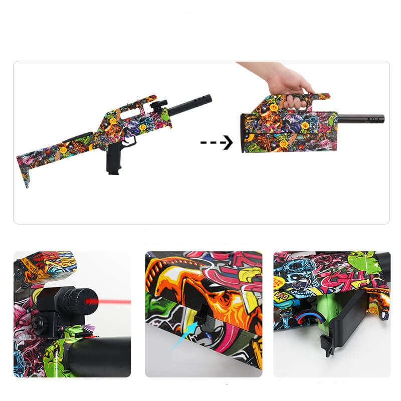 FMG-9 Graffiti Electric Foldable Splat Ball Blaster Gel Launcher-Kublai-Kublai
