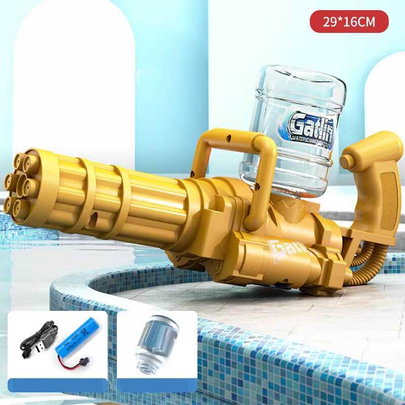 High Pressure Large Capacity Electric Gatling Water Splash Squirt Gun-Biu Blaster-gold-Uenel