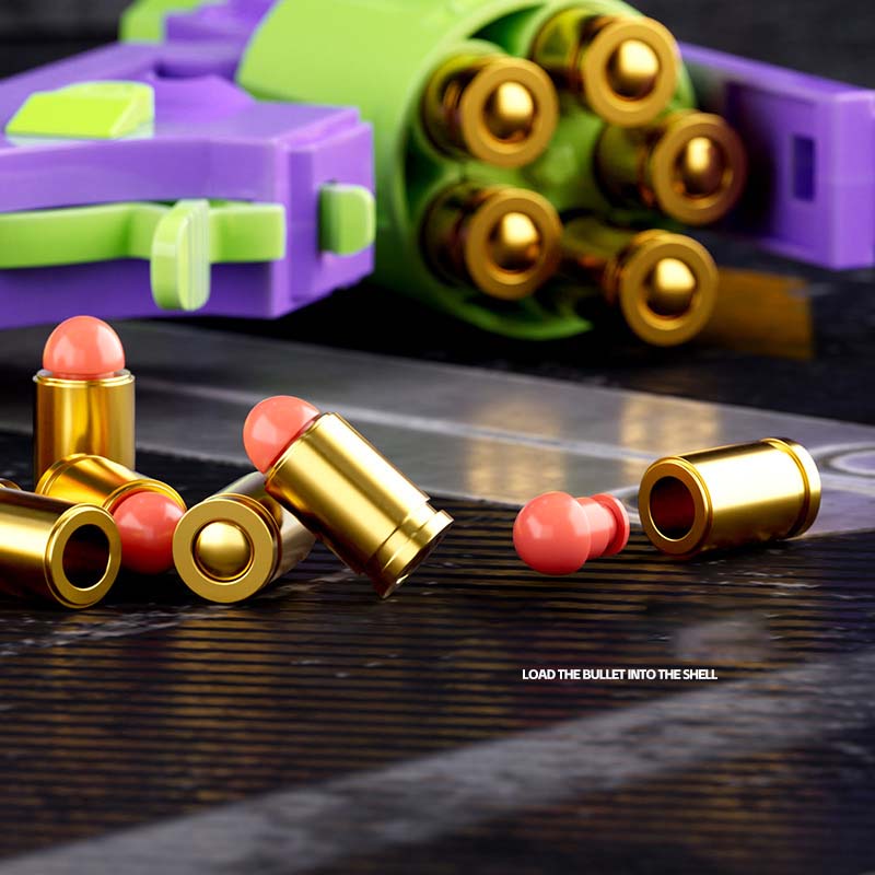 Carrot Shell Ejecting Manual Revolver Blaster Fidget Toy Gun