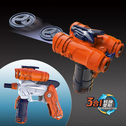 3-in-1 Multimodal Foldable Foam Dart Gun Disc Launcher Safe Toy Gun