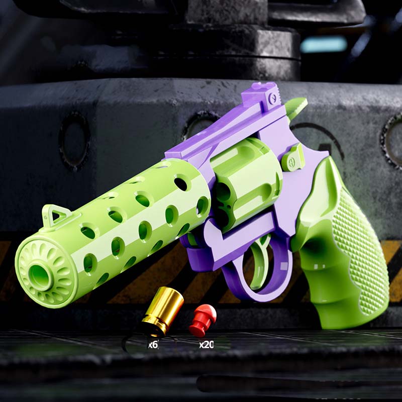 Carrot Shell Ejecting Manual Revolver Blaster Fidget Toy Gun