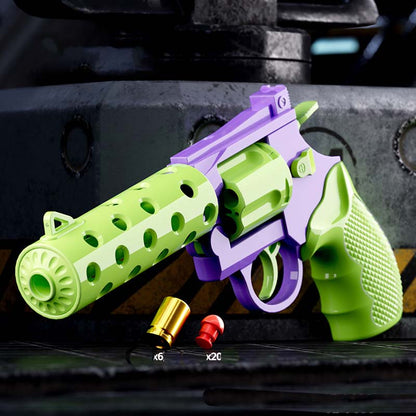 Carrot Shell Ejecting Manual Revolver Blaster Fidget Toy Gun