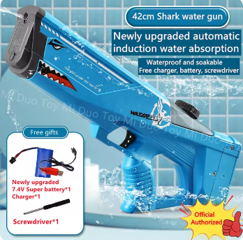 Shark electric water gun self-priming T02-blue
