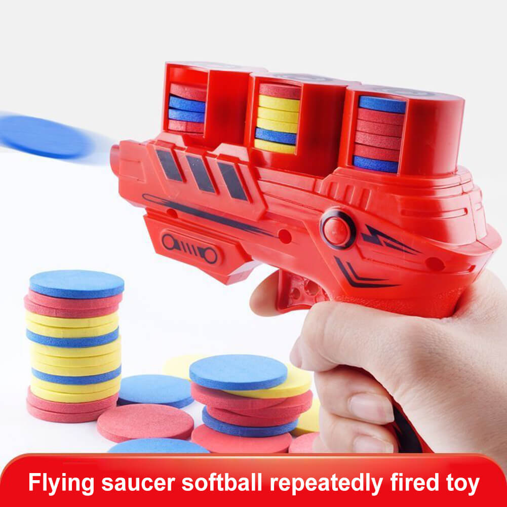 Flying Foam Disc Launcher Shooter Toy Gun Creative Design Kids Toys-Kublai-Kublai