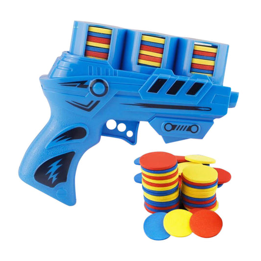 Flying Foam Disc Launcher Shooter Toy Gun Creative Design Kids Toys-Kublai-blue-Kublai