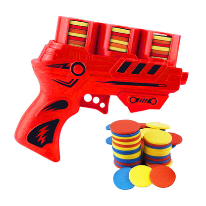 Flying Foam Disc Launcher Shooter Toy Gun Creative Design Kids Toys-Kublai-red-Kublai