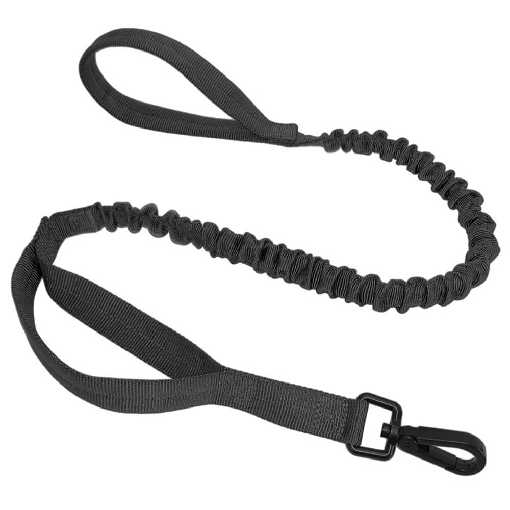 Tactical Bungee Military Adjustable Dog Leash Quick Release Elastic Leads Rope with 2 Control Handle-Tactical Accessories-Kublai-black-Kublai