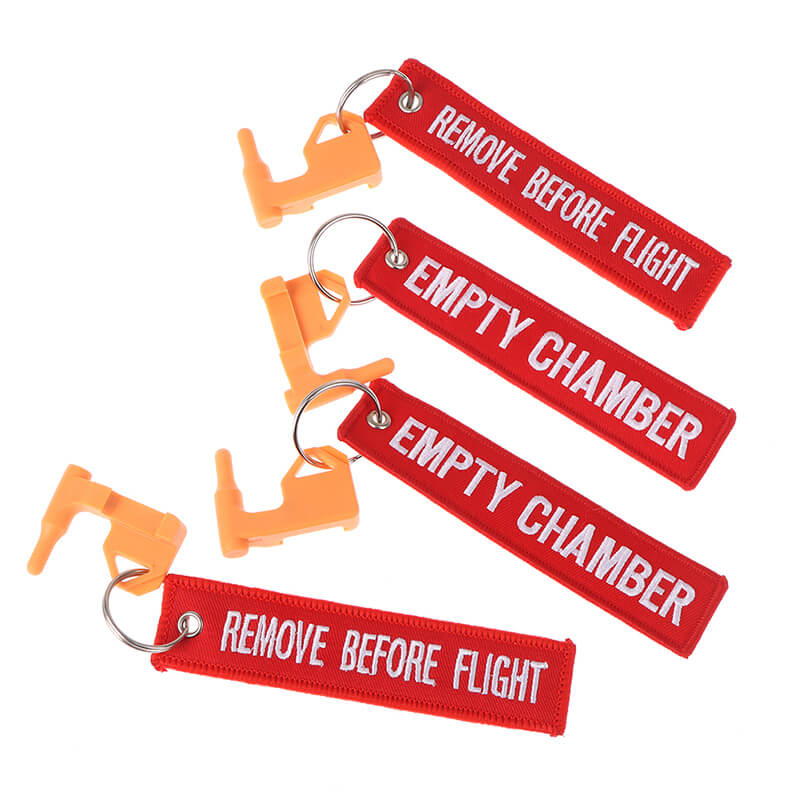 2pcs Remove Before Embroidery AR15 Safety Tag Label Key Fobs Keychain Luggage Tag-Tactical Accessories-Kublai-Kublai