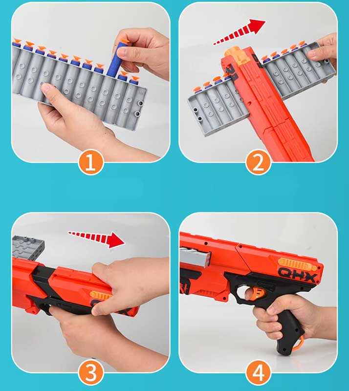Horizontal Clip Fed Manual Foam Dart Blaster-foam blaster-Biu Blaster-Biu Blaster