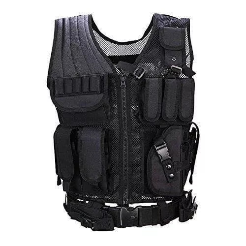 Multi-Pocket SWAT Tactical Vest-玩具/游戏-Biu Blaster-Black-Biu Blaster