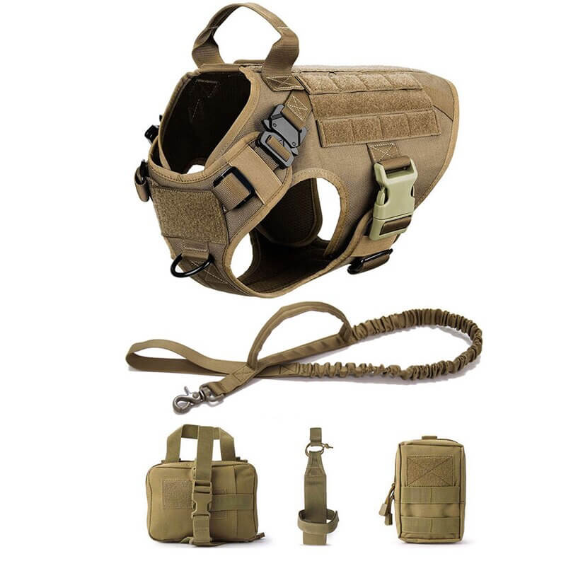 Tactical Training Vest Dog Harness and Leash Set For All Breeds Dogs 1000D-Tactical Accessories-Kublai-khali-M-Kublai