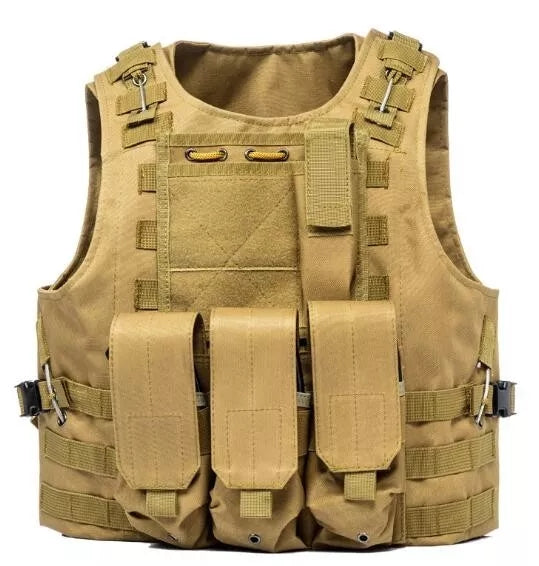 Multifunction Lightweight Molle Amphibious Tactical Vest-玩具/游戏-Biu Blaster-tan-Biu Blaster