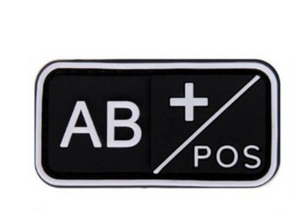 A B AB O Rh + - Positive Negative 3D PVC Blood Type Patch Military Hook and Loop Sew on Patches Badge for Backpacks 5x2.5cm-Tactical Accessories-Kublai-Kublai
