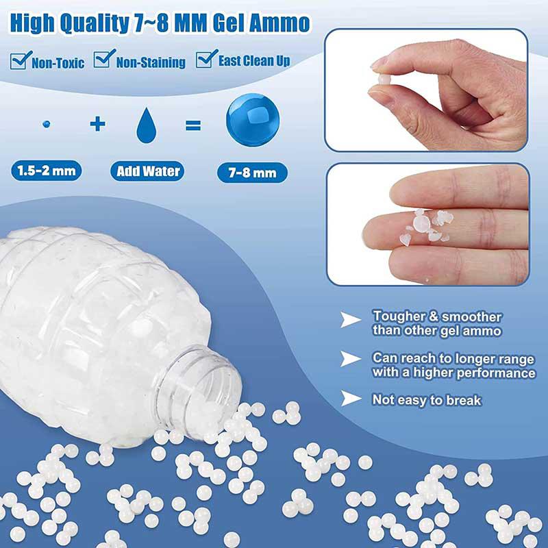 7-8mm Milky White Hardened Gel Balls-water beads-Kublai-2 packs-Kublai