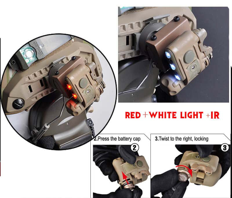 Element EX029 Airsoft Helmet Light Set Gen2 Red White Lamp IR Laser-Tactical Flashlights-Kublai-Kublai