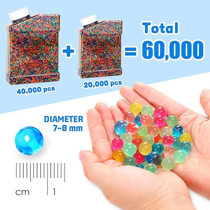 2 Bottles 60000Pcs Colorful Gel Balls 7-8mm (US Stock)-gel balls-Biu Blaster-Biu Blaster