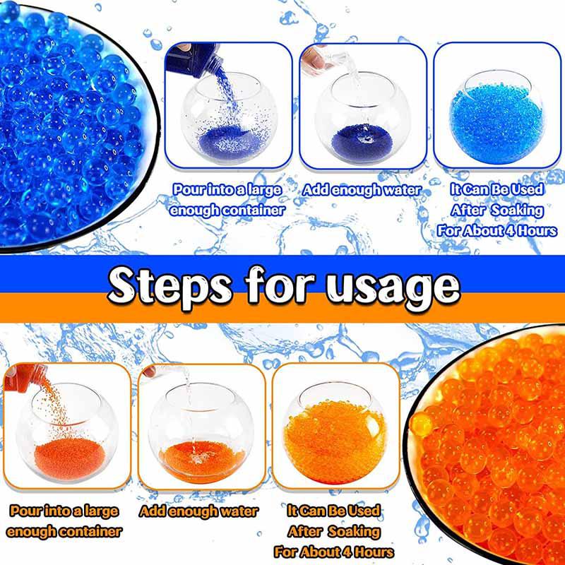 80000pcs 7-8mm Gel Ball Refill with Bottles - Color Blue+Orange (US Stock)-water beads-Kublai-Kublai