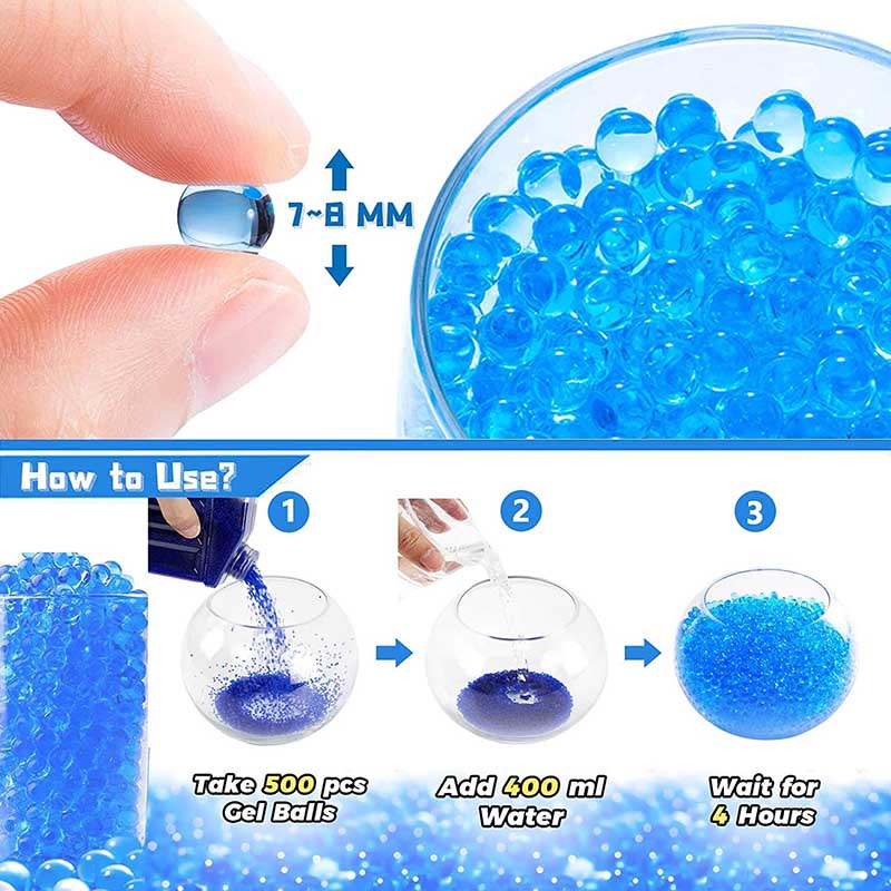 4 Packs Blue + 4 Packs Orange 80000Pcs Gel Ball Beads 7-8mm (US Stock)-gel balls-Biu Blaster-Biu Blaster
