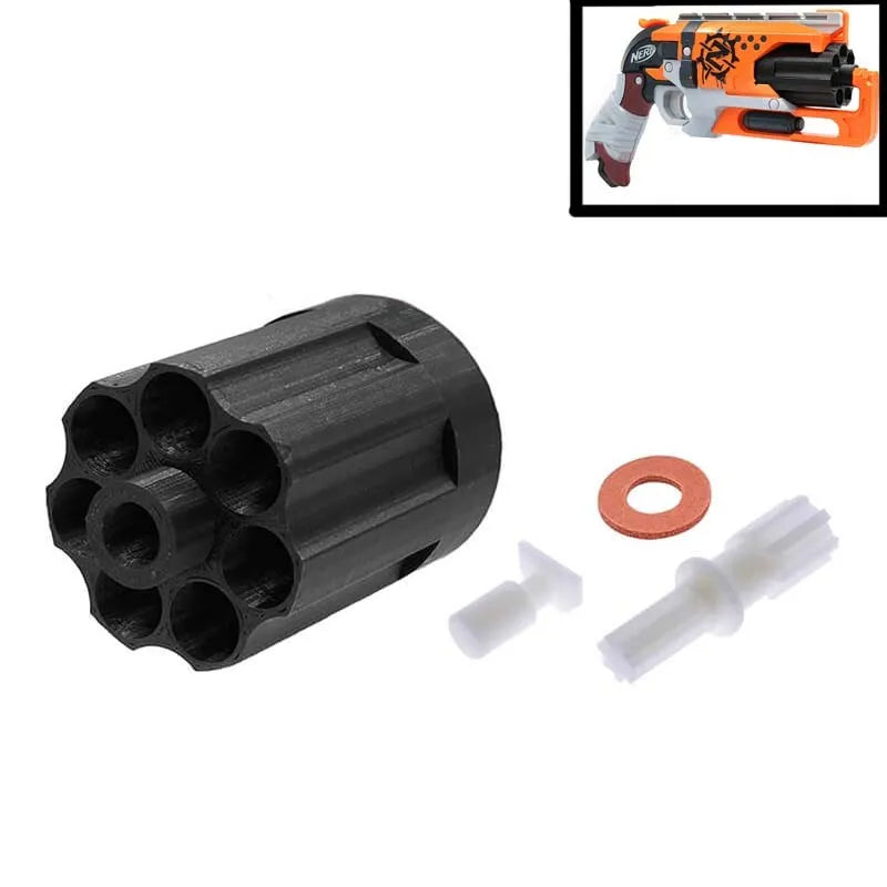 Zombie Strike Hammershot Blaster 8-Shot Upgrade Cylinder-nerf part-Kublai-Black-Kublai