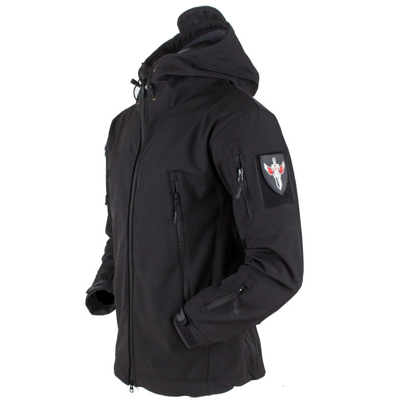 Tactical Soft Shell Military Jacket Men Waterproof Windproof Coat jackets mens Rain Hiking Camping & Hiking Apparel-clothing-Biu Blaster-Black-l-Uenel