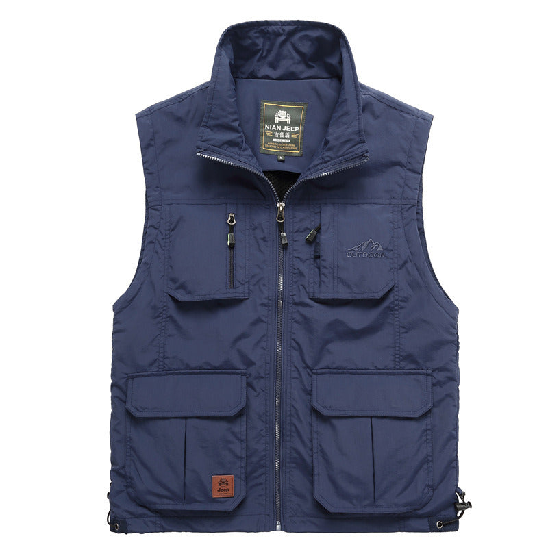 Outdoor Quick-drying Jacket Sleeveless Fishing Hunting Vest Multi-pocket Army Green 7838/7818 Down Vests-clothing-Biu Blaster-b-Uenel